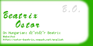 beatrix ostor business card